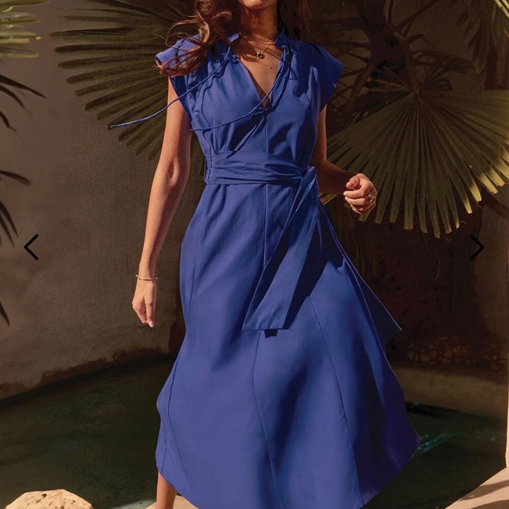Brochu Walker Newport Midi Dress In Cobalt Blue